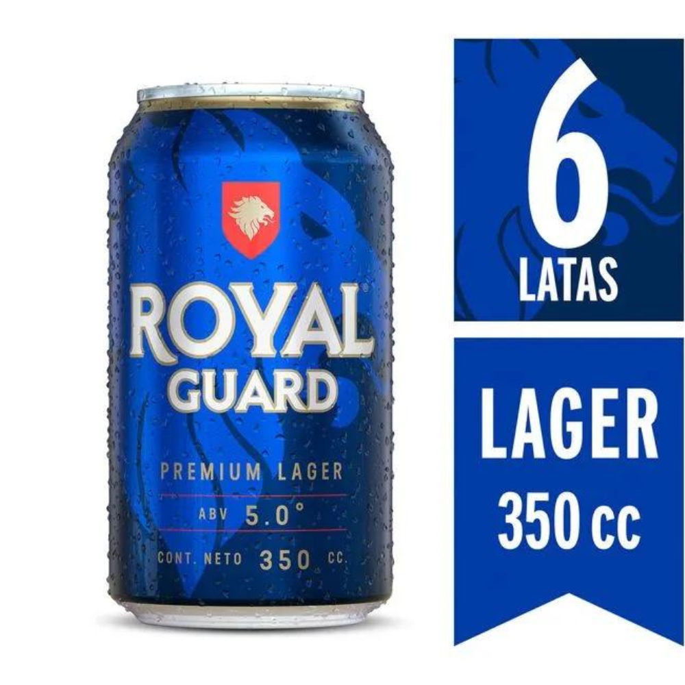 6x Cerveza Royal Guard Lata 350cc