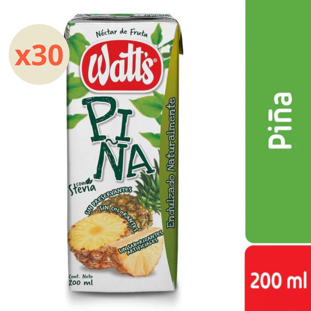 30x Jugo Watts Piña Normal 200cc