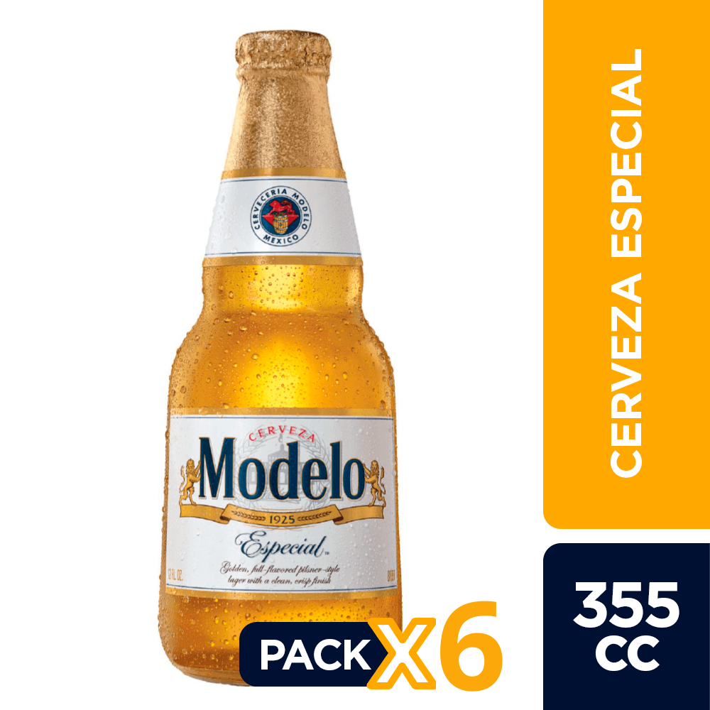 6x Cerveza Modelo Especial Botellín 355cc
