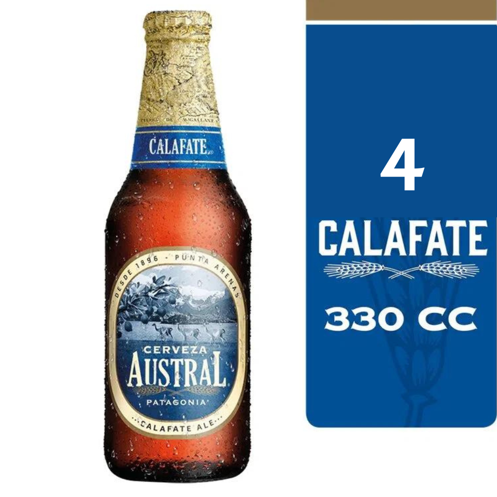 4x Cerveza Austral Calafate Botellín 330cc