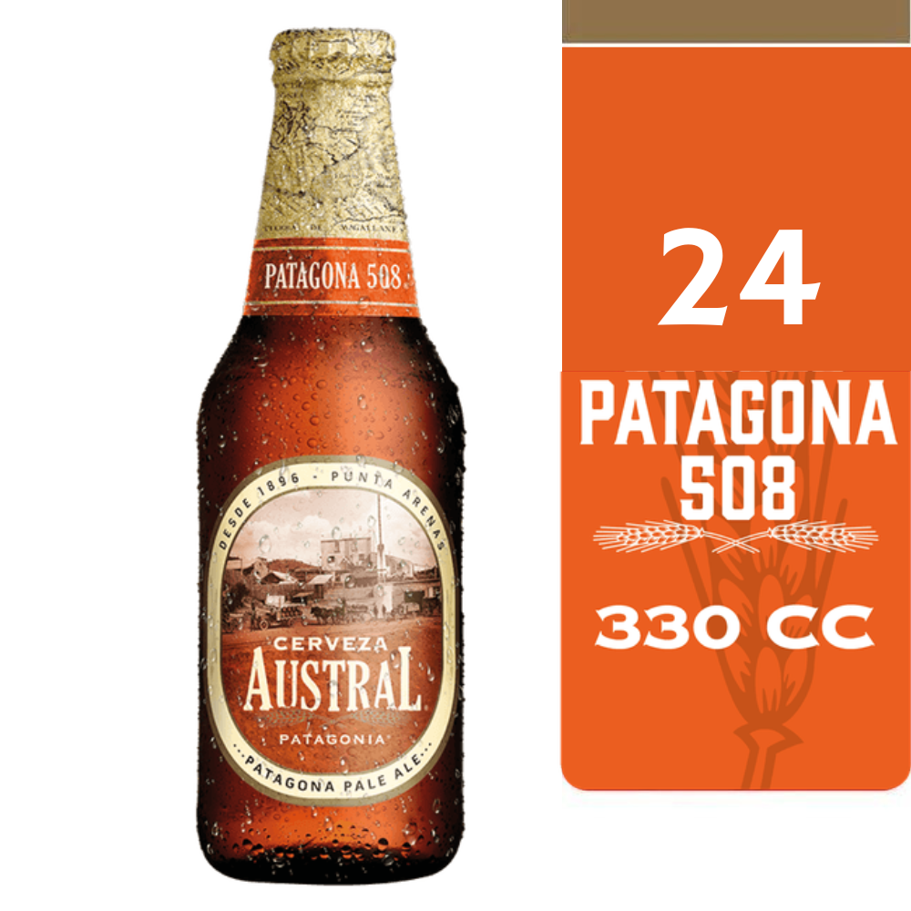 24x Cerveza Austral Patagona 508 Botellín 330cc