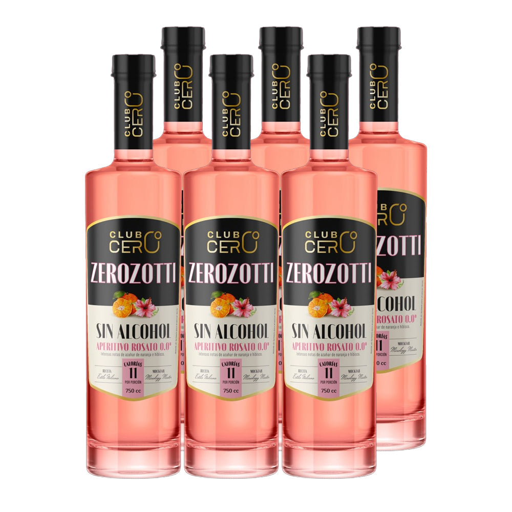 6x Aperitivo Sin Alcohol Zerozotti Rosato 750cc