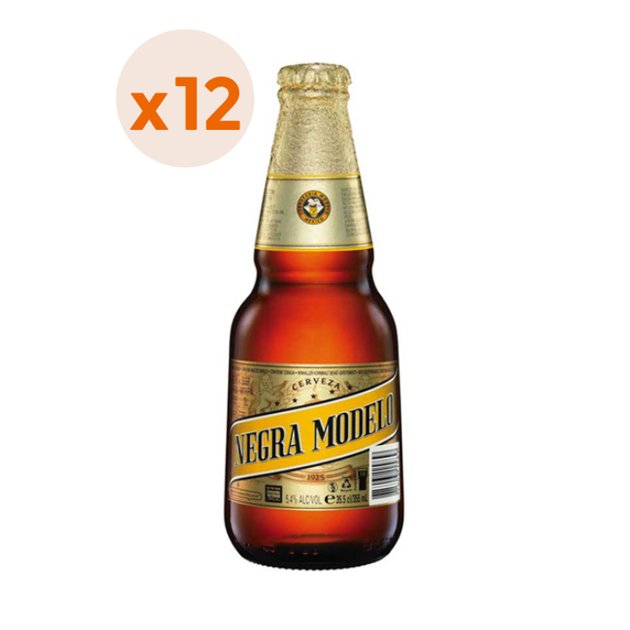 12x Cerveza Modelo Negra 355cc 5,3º