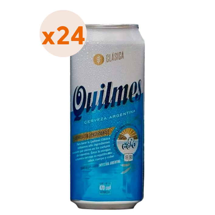 24x Cerveza Quilmes Clasica 4.9° Lata 473cc