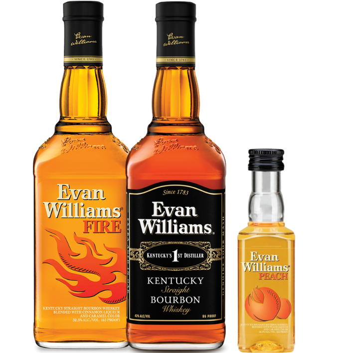 Pack Evan Williams Fire 750 cc + Evan Williams Black 750 cc + Evan Williams Peach 50 cc