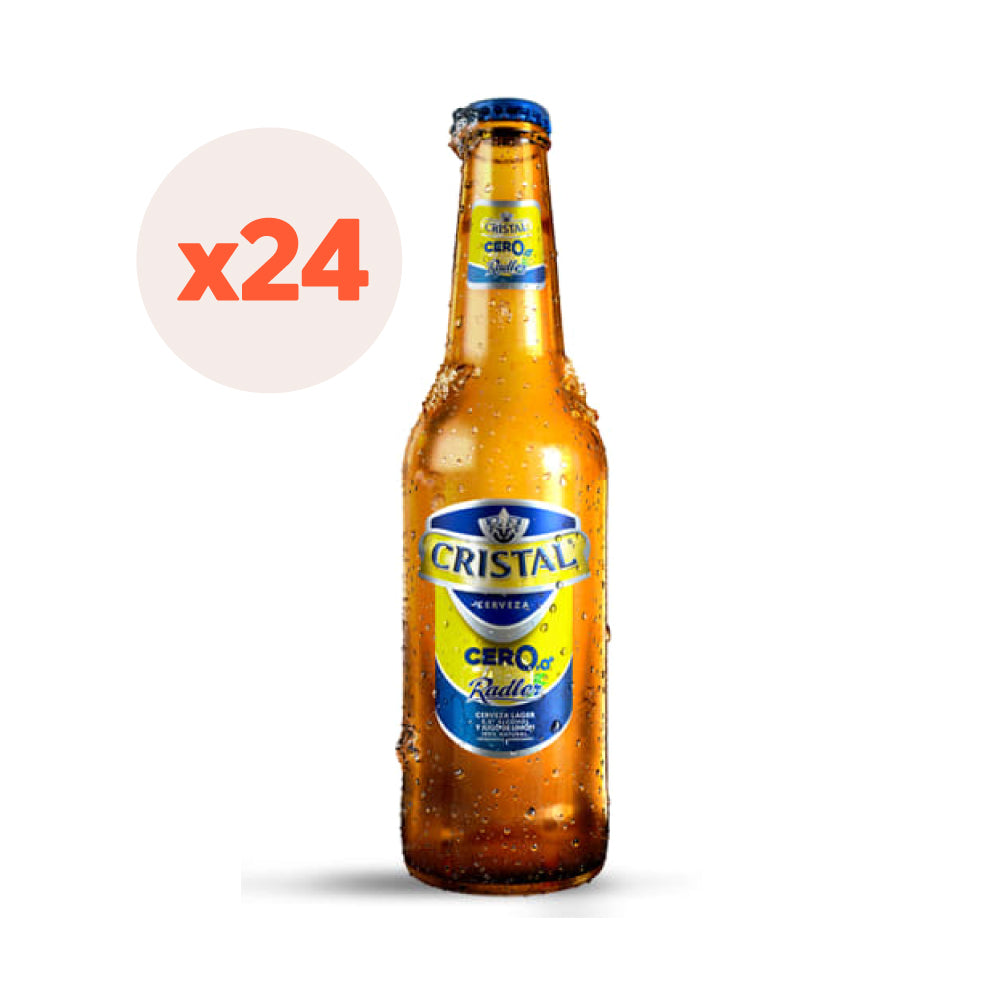 24x Cerveza Cristal Radler Limón 0º Botellín 355cc