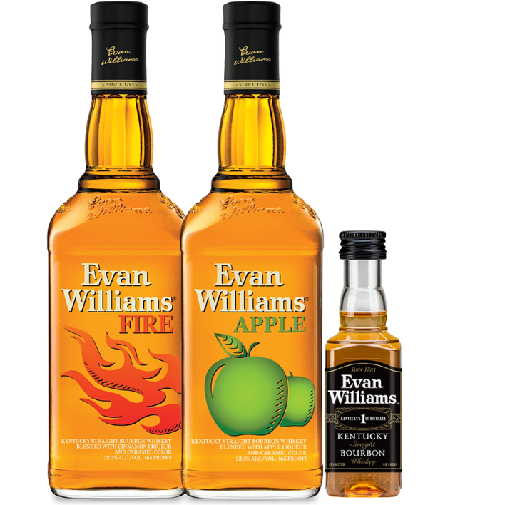 Pack Evan Williams Fire 750 cc + Evan Williams Apple 750 cc + Evan Williams Black 50 cc