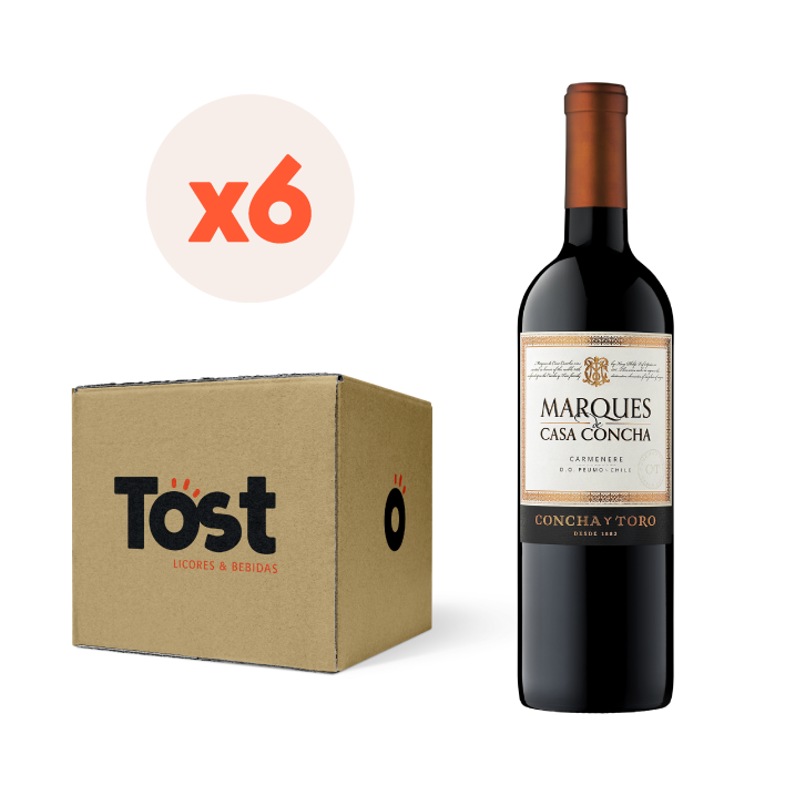 6x Vino Marqués de Casa Concha Carmenere 750cc