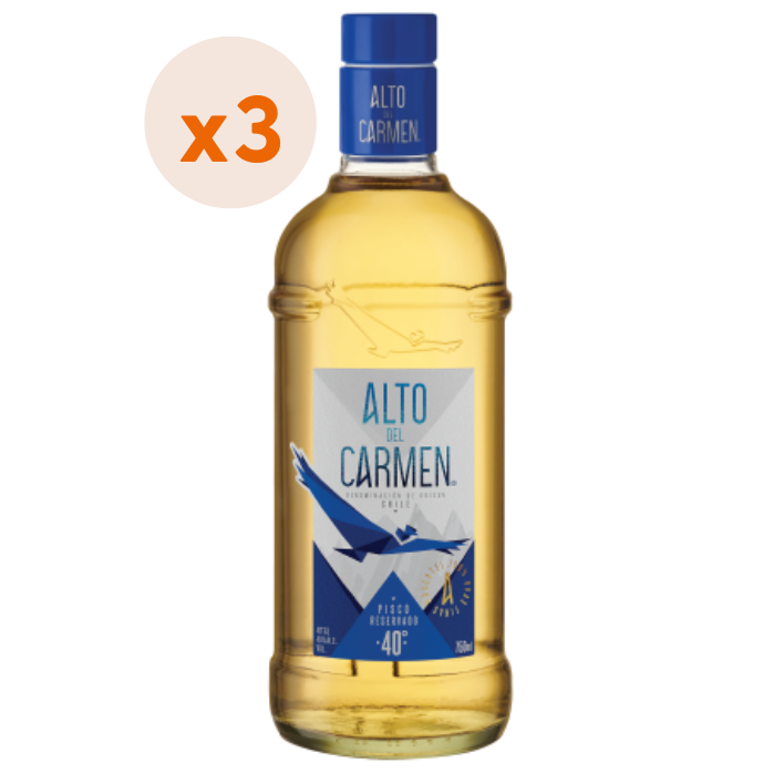 3x Pisco Alto del Carmen Reservado 40º 750cc