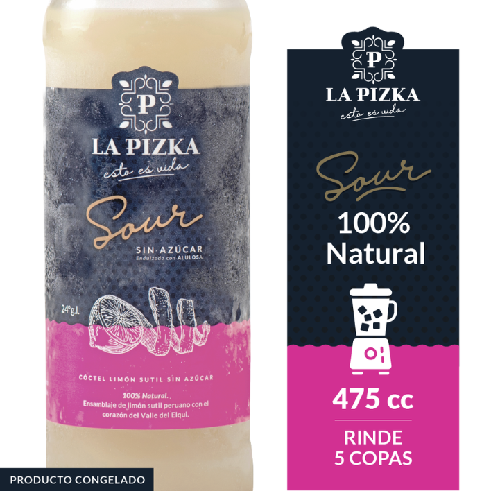 Sour Limón Sutil Sin Azúcar La Pizka 475cc