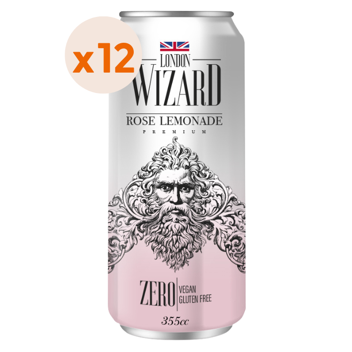 12x London Wizard Rose Lemonade Zero Lata 355cc