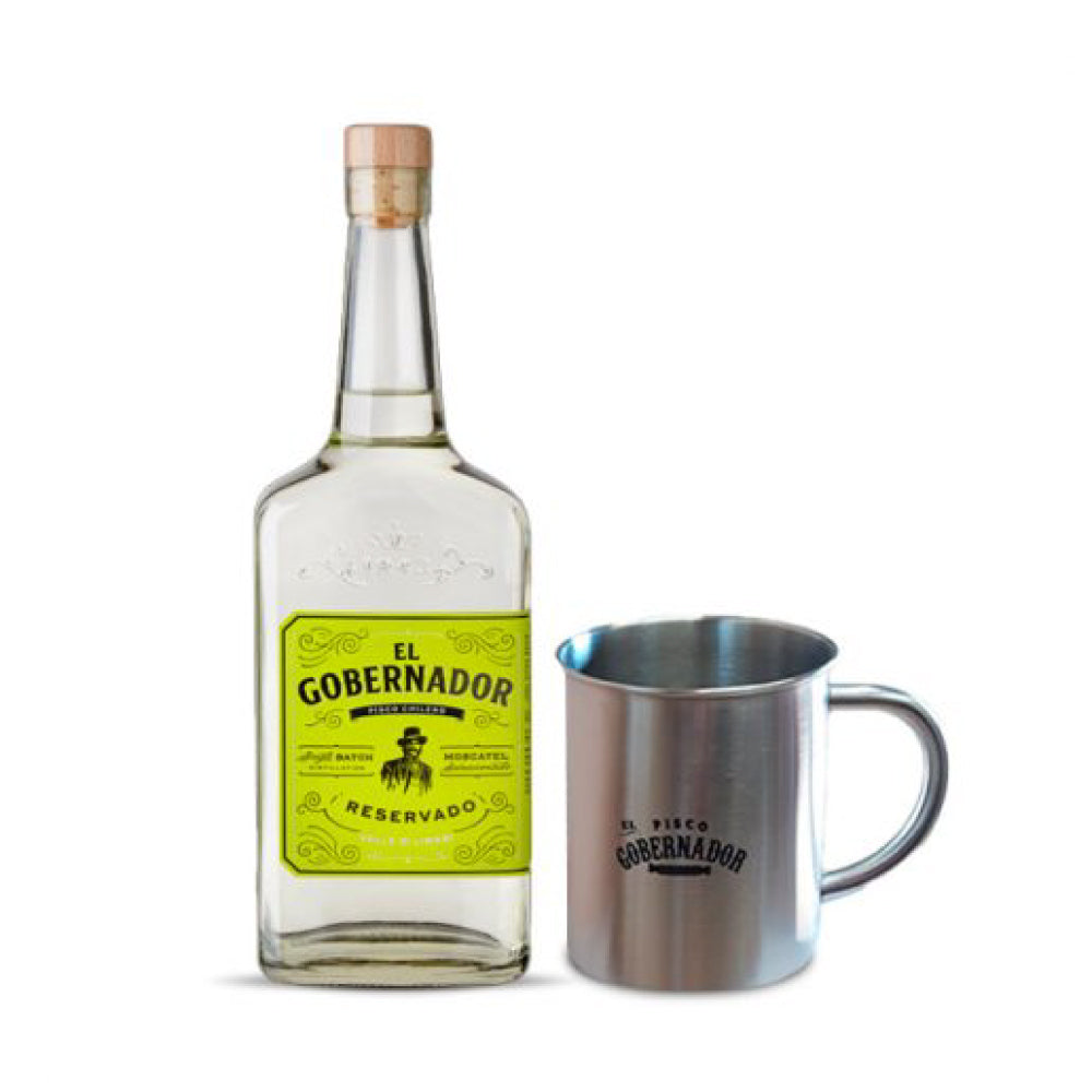 Pack Pisco El Gobernador Reservado 40 grados 750cc + Vaso