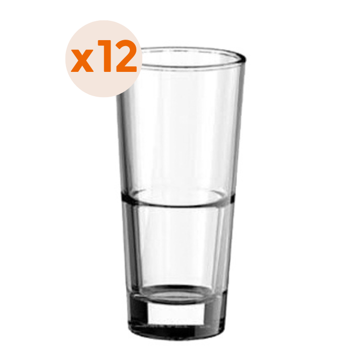 12x Vasos Vidrio alto Novara 470cc