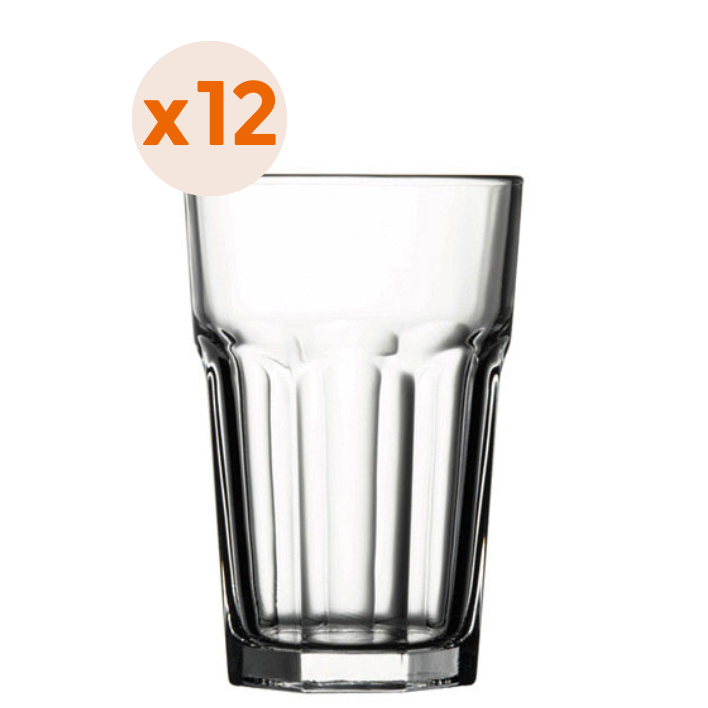 12x Vaso Vidrio Templado Casablanca Pasabache 415cc