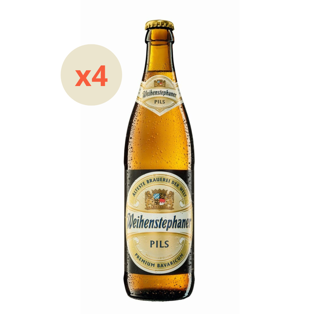 4x Cerveza Weihenstephaner Hefeweissbier Botellín 500cc Variedades