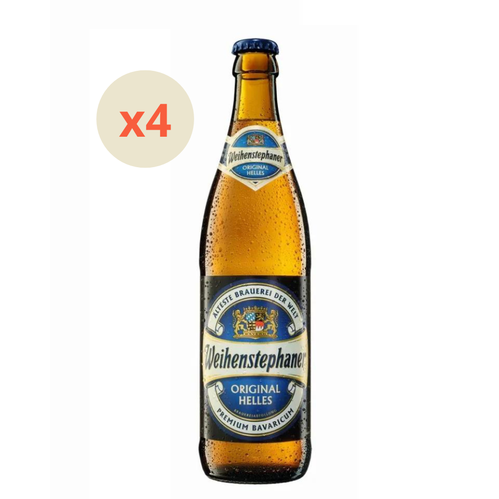 4x Cerveza Weihenstephaner Hefeweissbier Botellín 500cc Variedades