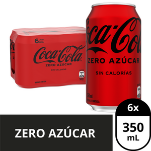 6x Bebida Coca Cola Zero Azúcar Lata 350cc