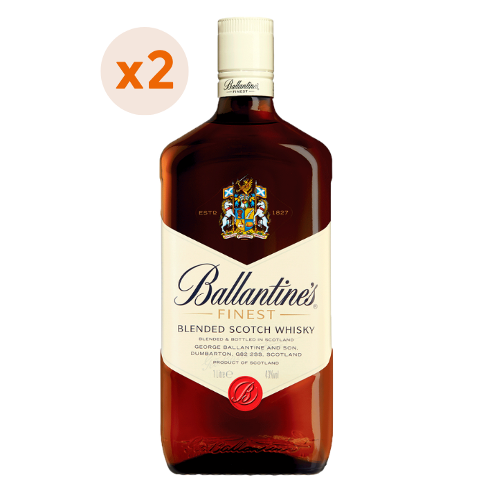 2x Whisky Ballantine's Finest 40° 1000cc
