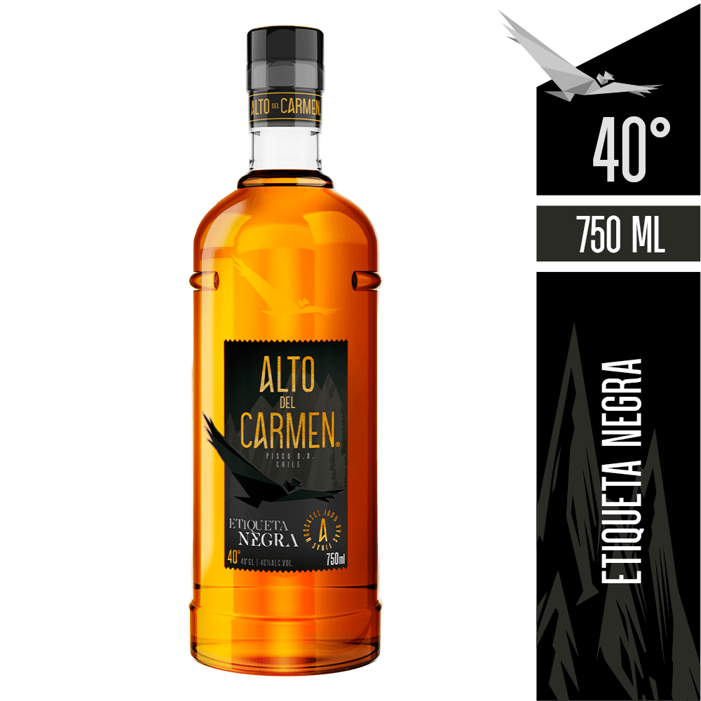 Pisco Alto del Carmen Etiqueta Negra 40º 750cc