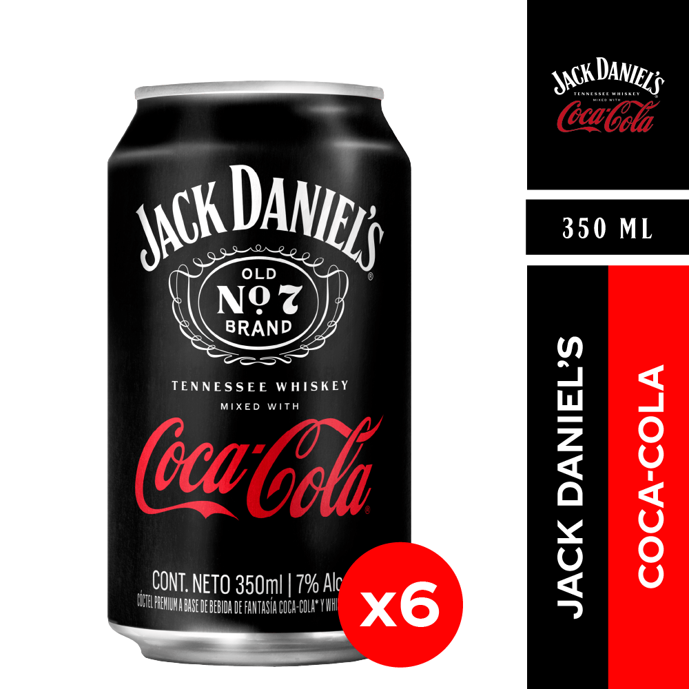 6x Coctel Jack &amp; Coke Lata 7° 350cc