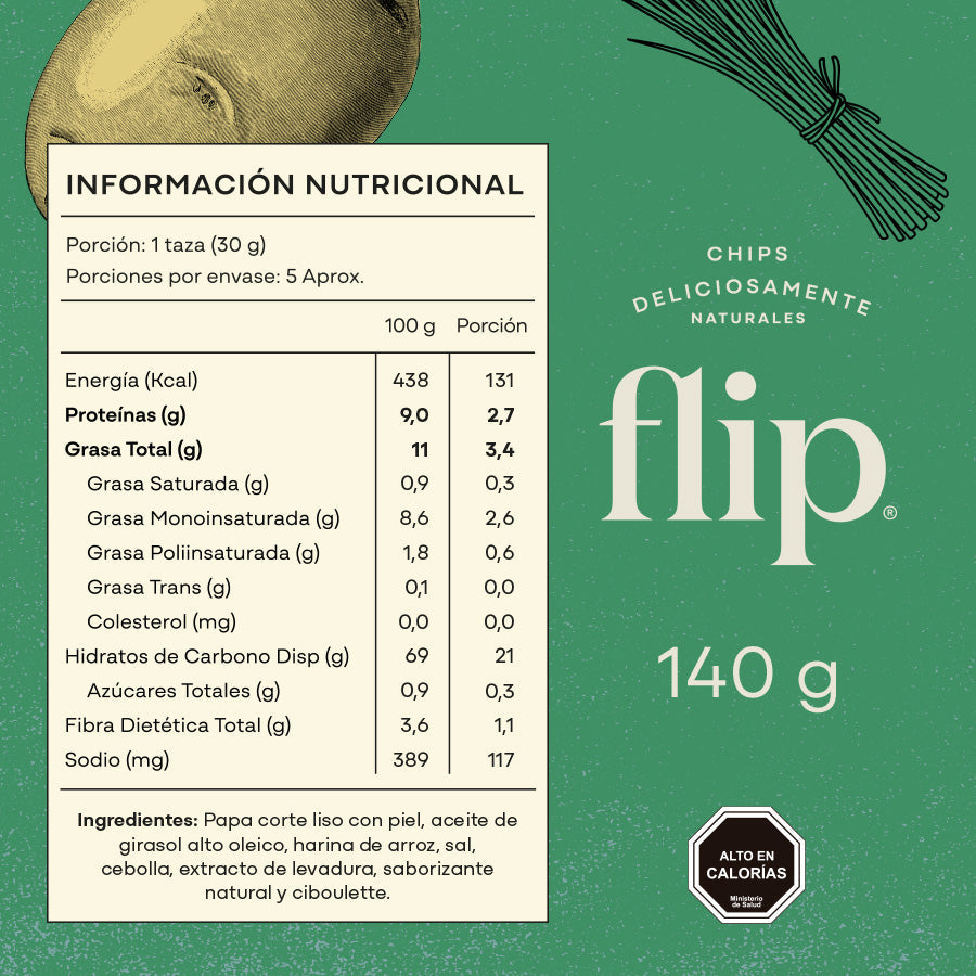 Chips Flip Papas Sabor Crema Ciboulette 140g