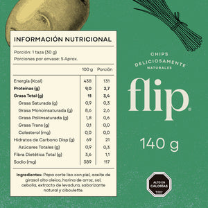 Chips Flip Papas Sabor Crema Ciboulette 140g