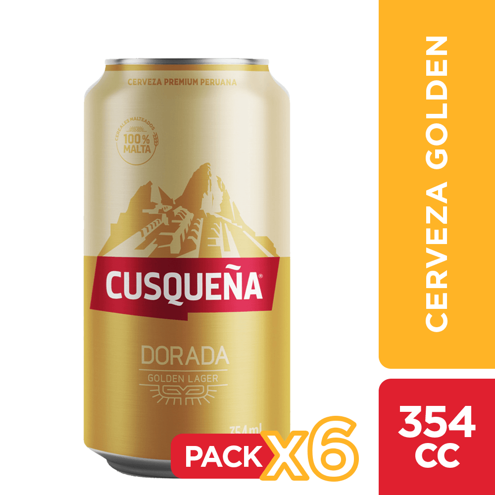 6x Cerveza Cusqueña Lager Lata 354cc