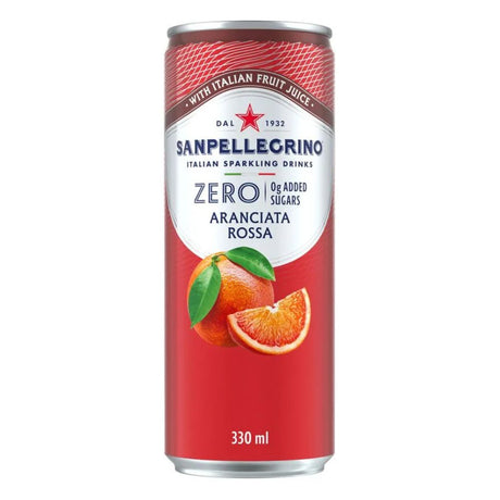 Agua San Pellegrino Aranciata Rossa Zero Lata 330cc