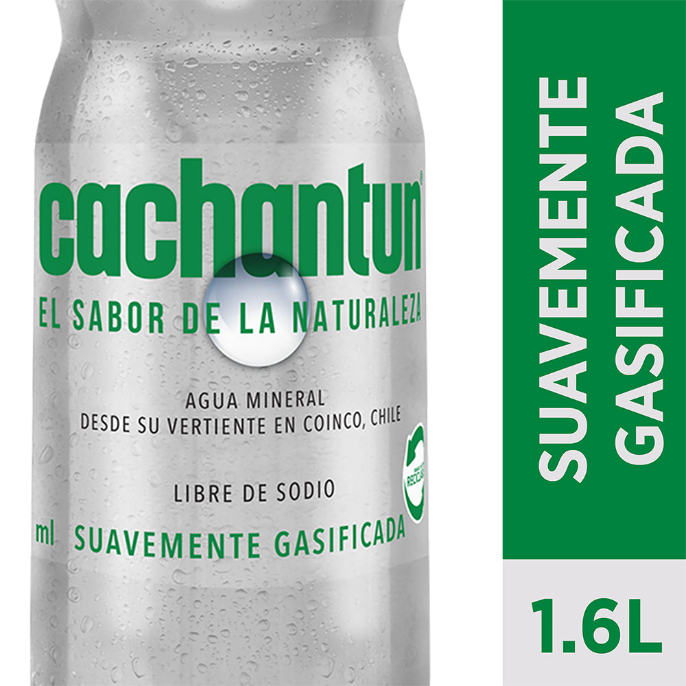 Agua Mineral Light Cachantún Con Gas 1600cc