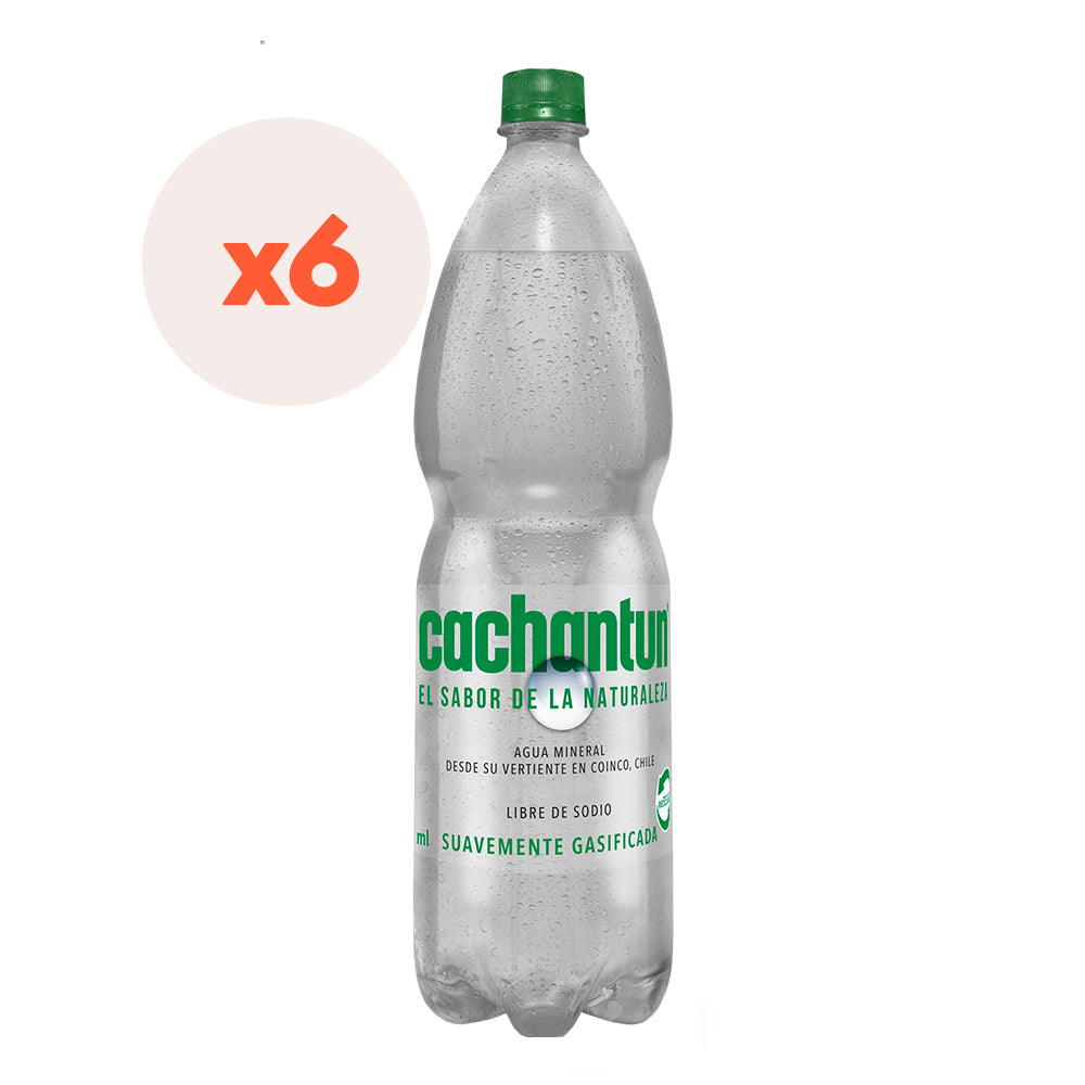 6x Agua Mineral Cachantun Light Gas 1600cc