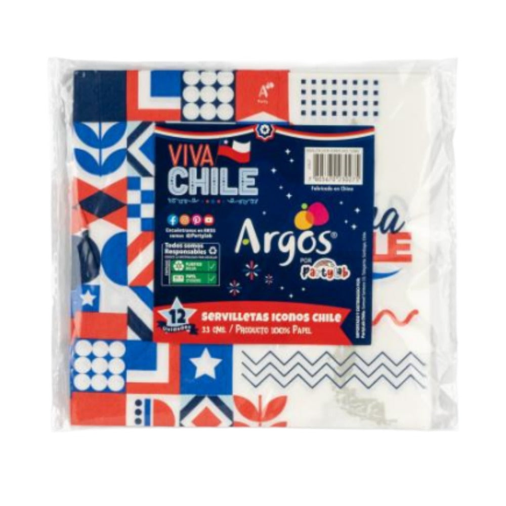 Servilleta Icono Chile 33cm 12 Unidades Argos