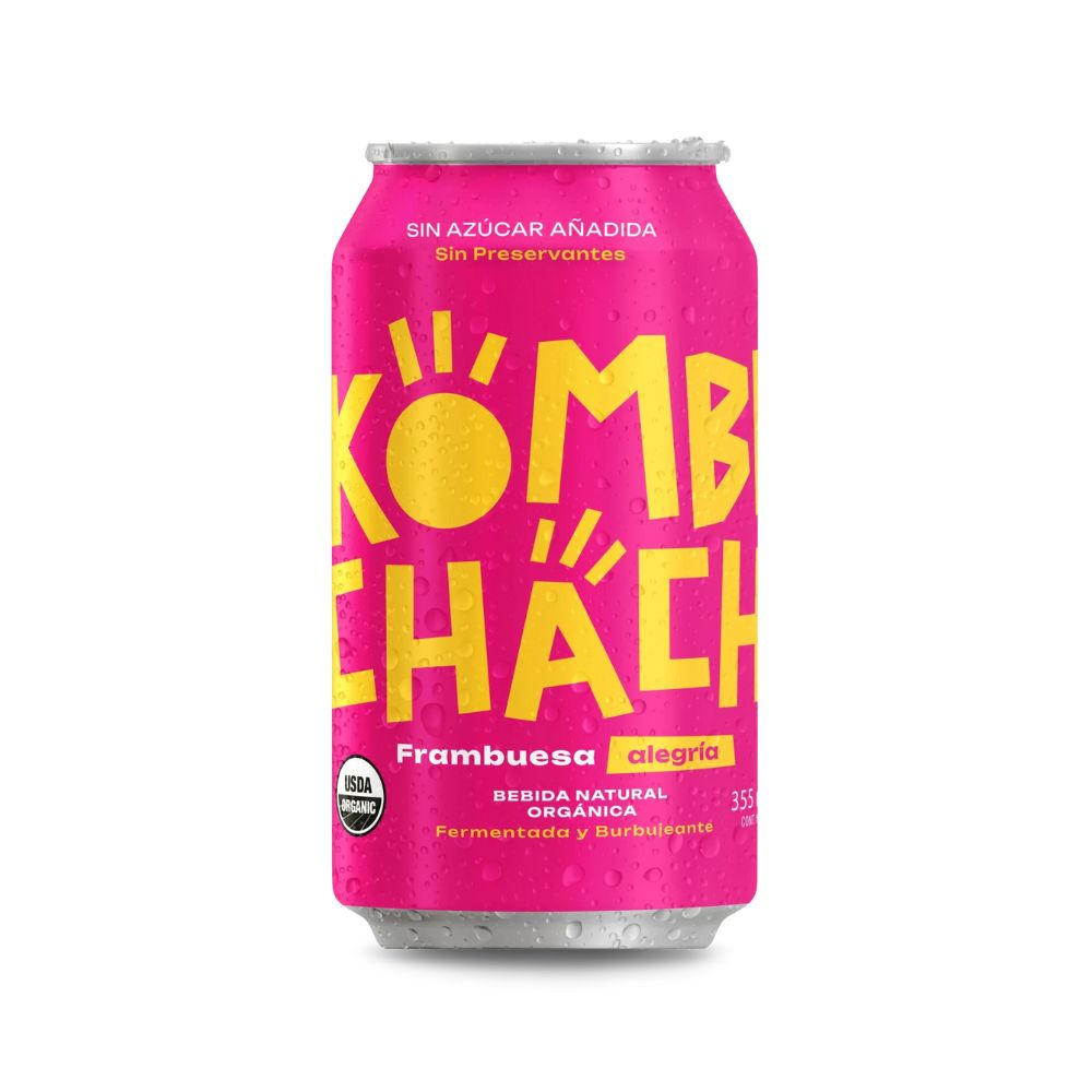 Kombuchacha Frambuesa Jengibre Limón 350cc