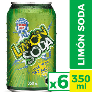 Pack 6x Bebida Limón Soda Normal Lata 350cc