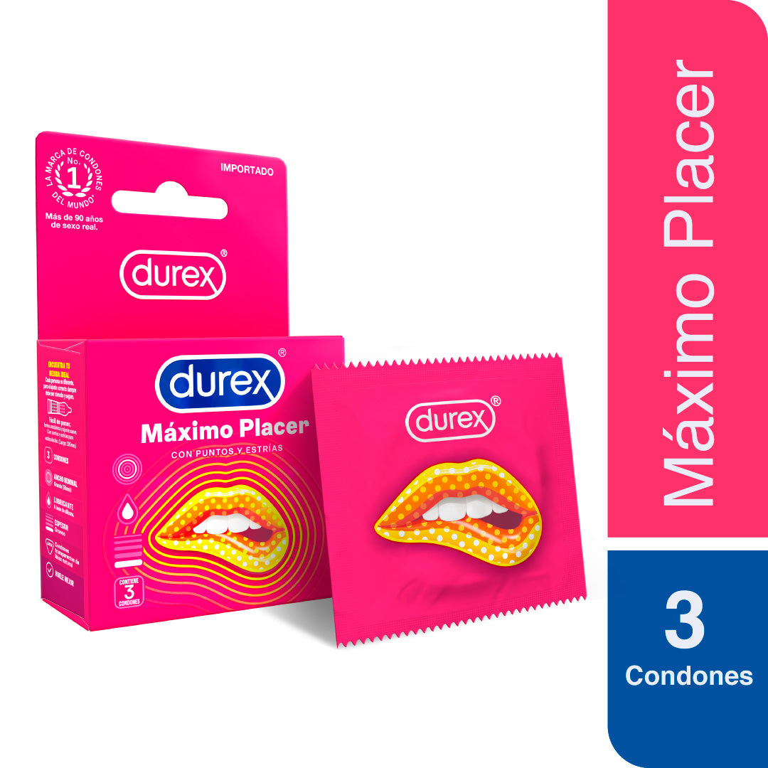 Durex Condones Máximo Placer 3un