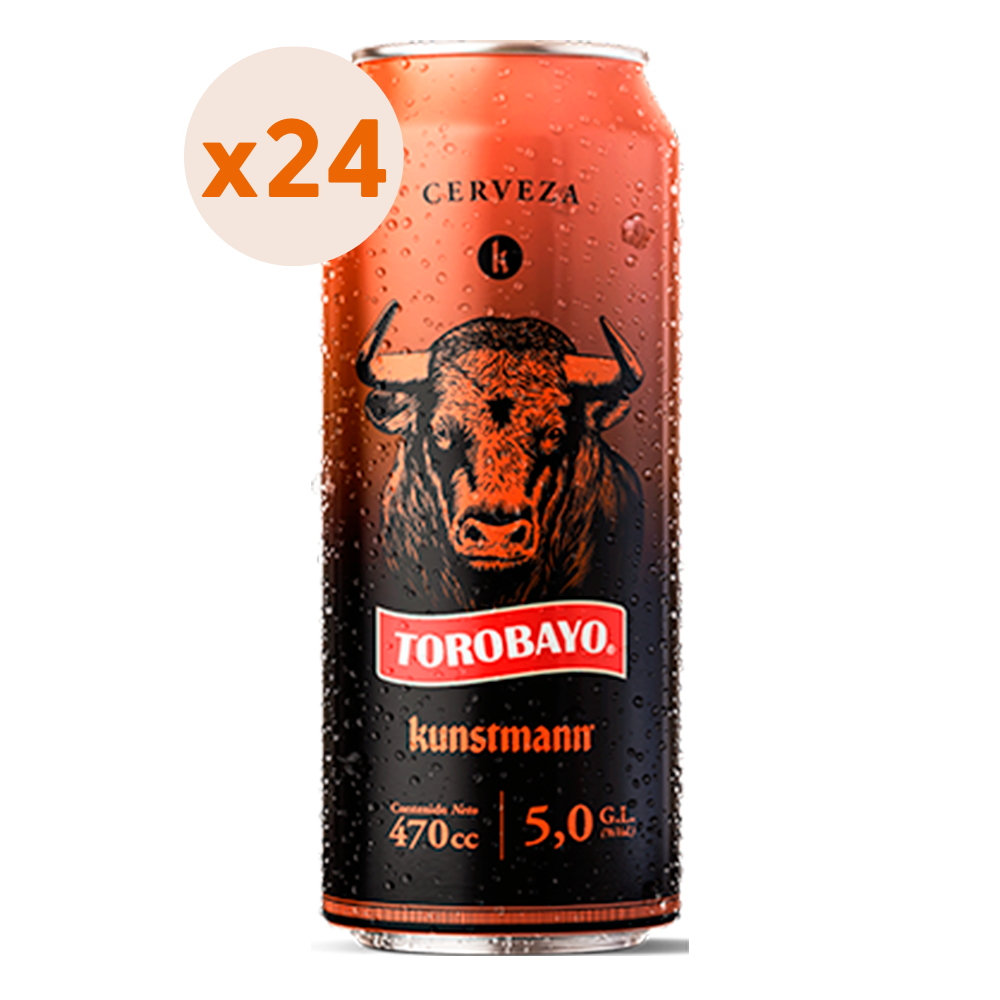 24x Cerveza Kunstmann Torobayo Lata 470cc