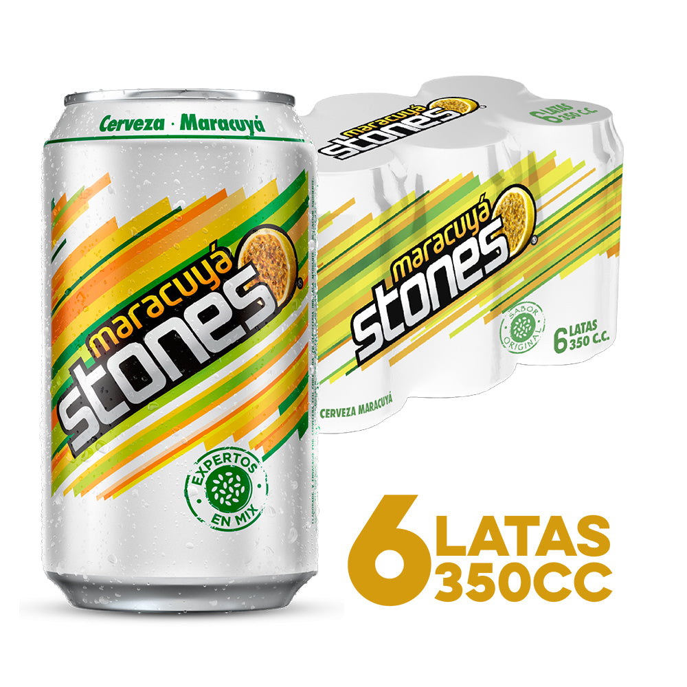 6x Cerveza Lemon Stones Maracuyá Lata 350cc