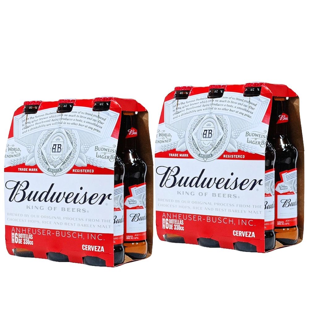 12x Cerveza Budweiser Botellín 330cc