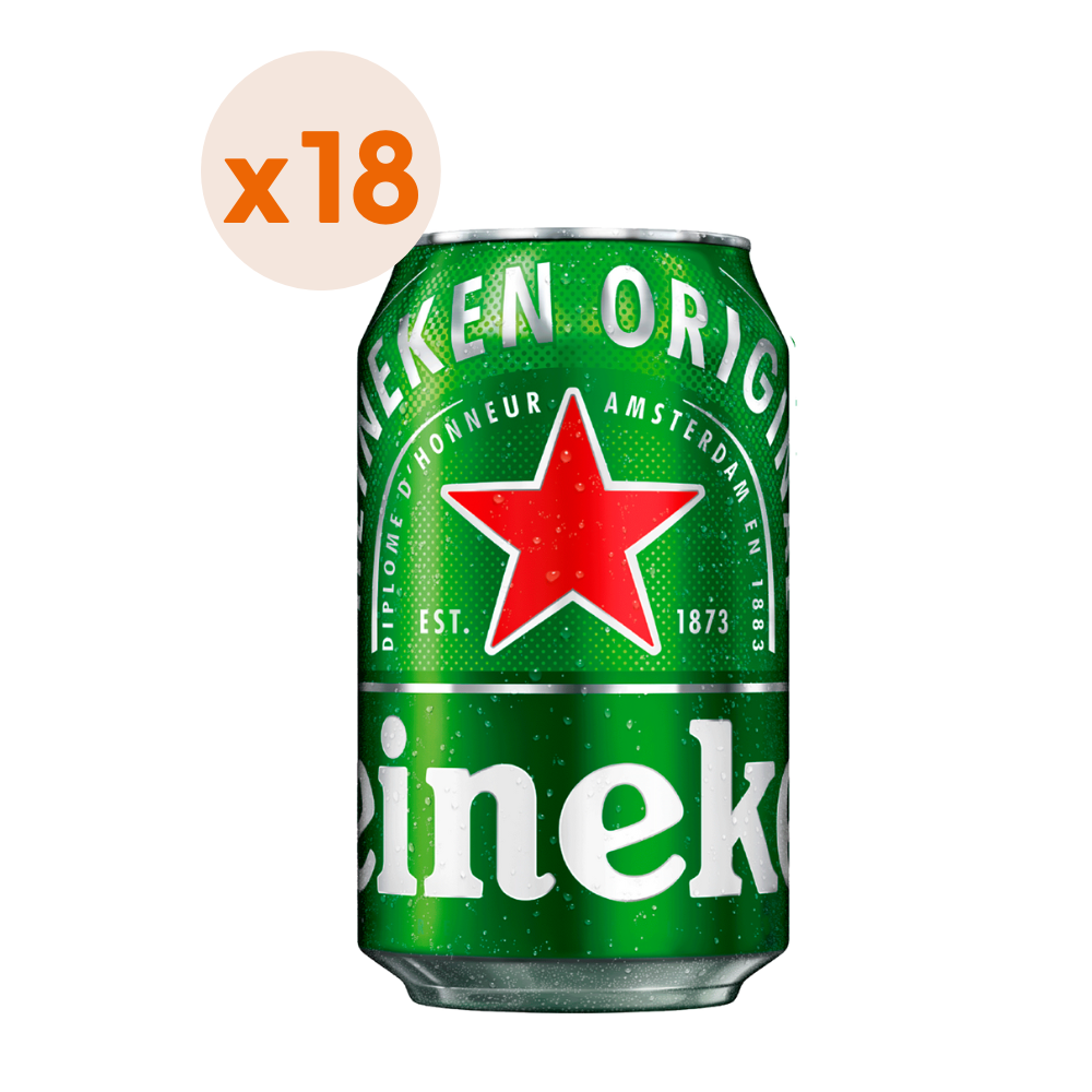 18x Cerveza Heineken Lata 350cc