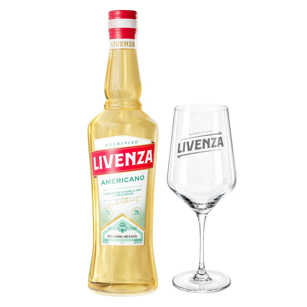 Licor Aperitivo Livenza Americano 14° 750cc + Copa