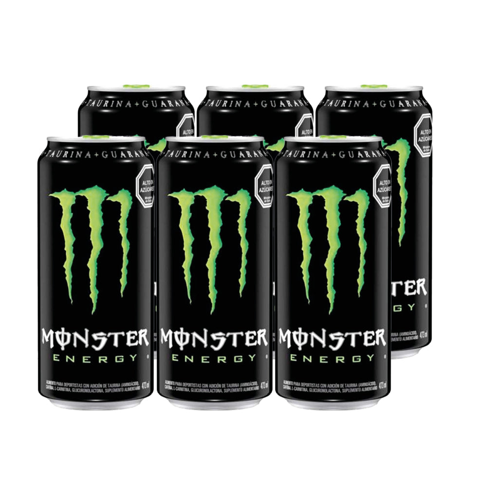 6x Bebida Energética Monster Green 473cc