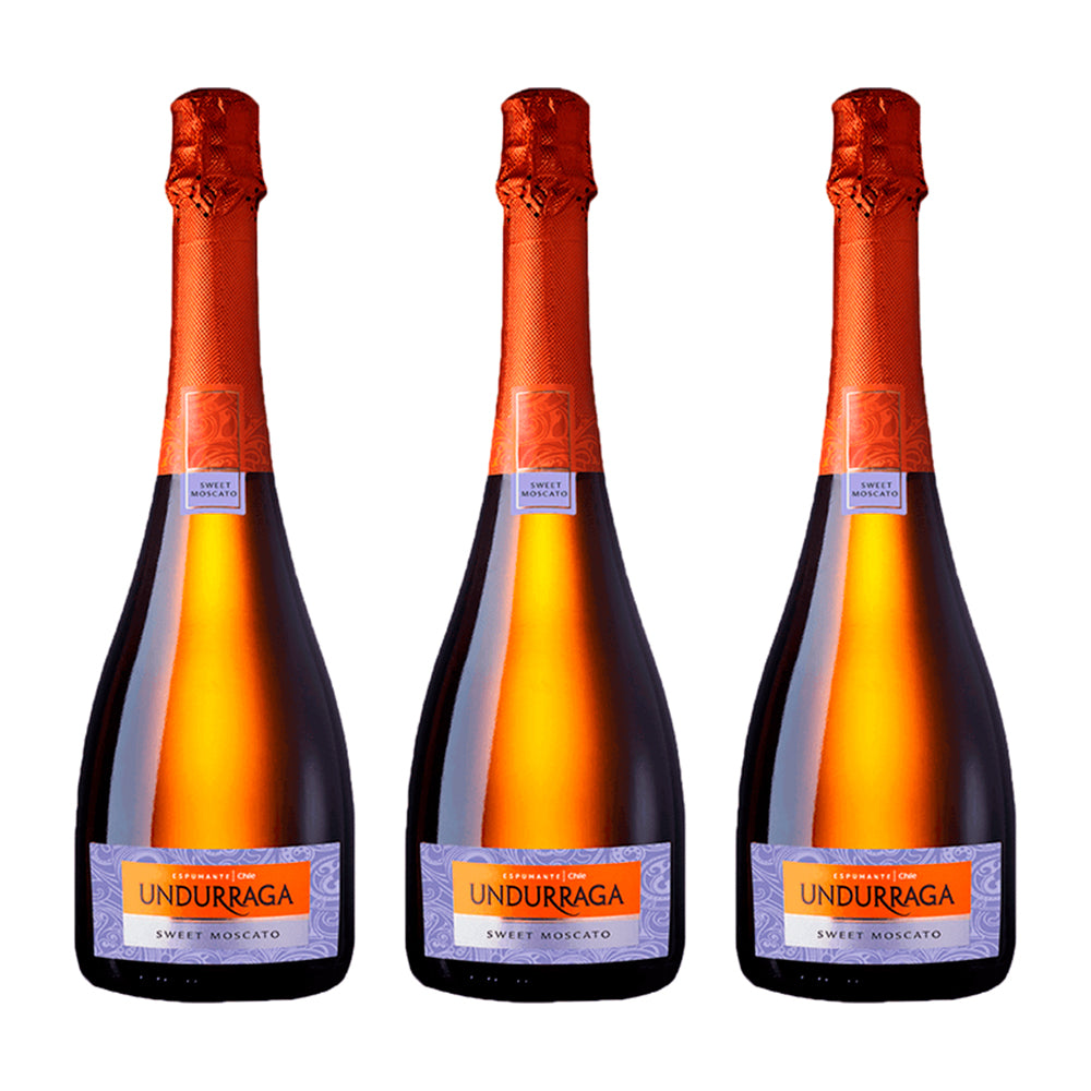 3x Espumantes Undurraga Sweet Moscato 750cc