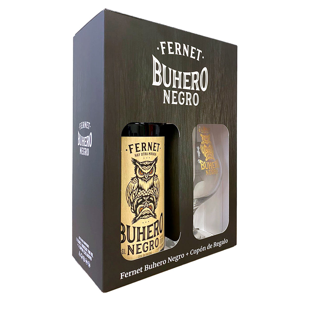 Pack Fernet Buhero Negro 39° 700cc + Copa