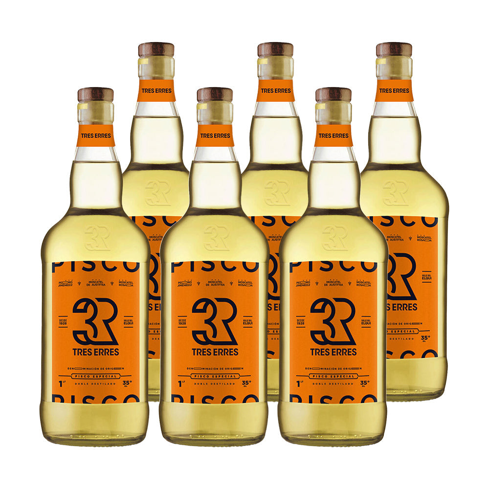 6x Pisco Tres Erres 35º 1000cc