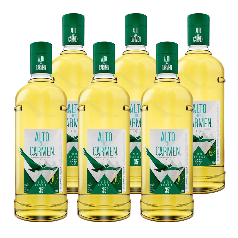 6x Pisco Alto Del Carmen 750cc