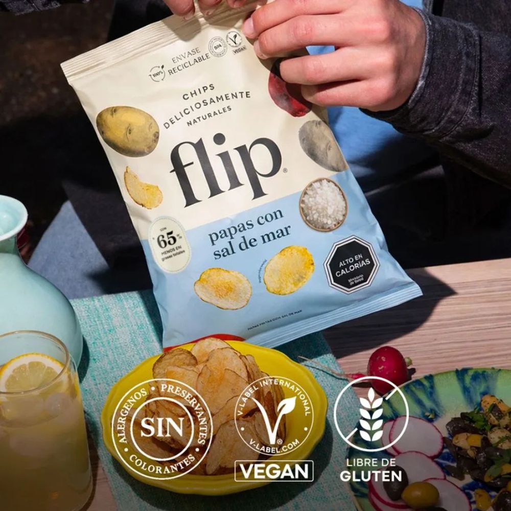Chips Flip Papas Sabor Sal de Mar 140g