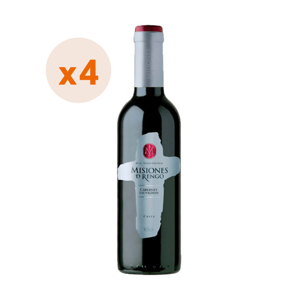 4x Vino Misiones De Rengo Reserva Cabernet Sauvignon 14º 375cc