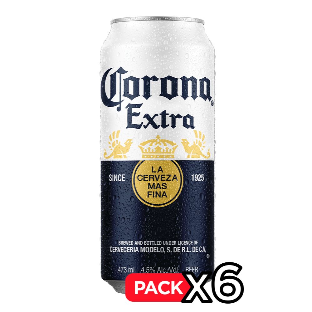 6x Cerveza Corona Extra Lata 473cc
