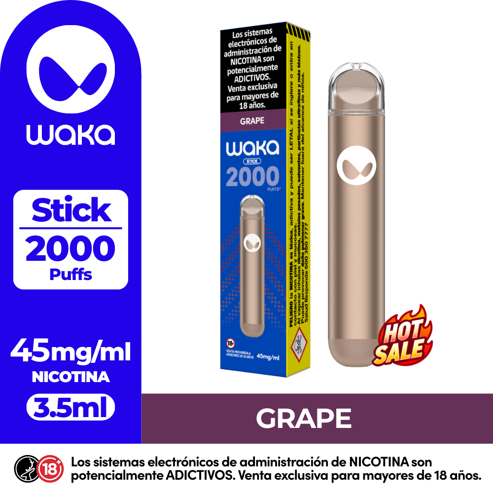 Vaper Waka Stick Grape 2000 Puff-4.5%