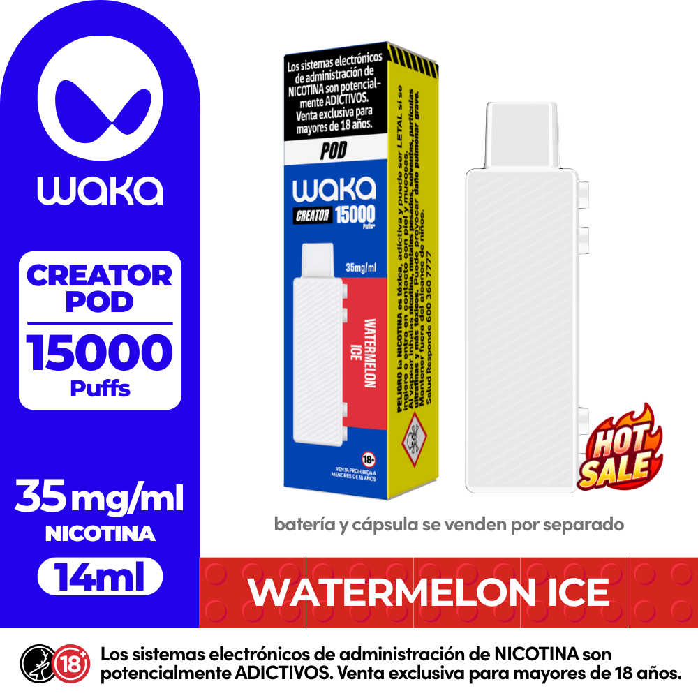 Waka Repuesto Creator Pod Watermelon Ice 15000 Puff- 3.5%