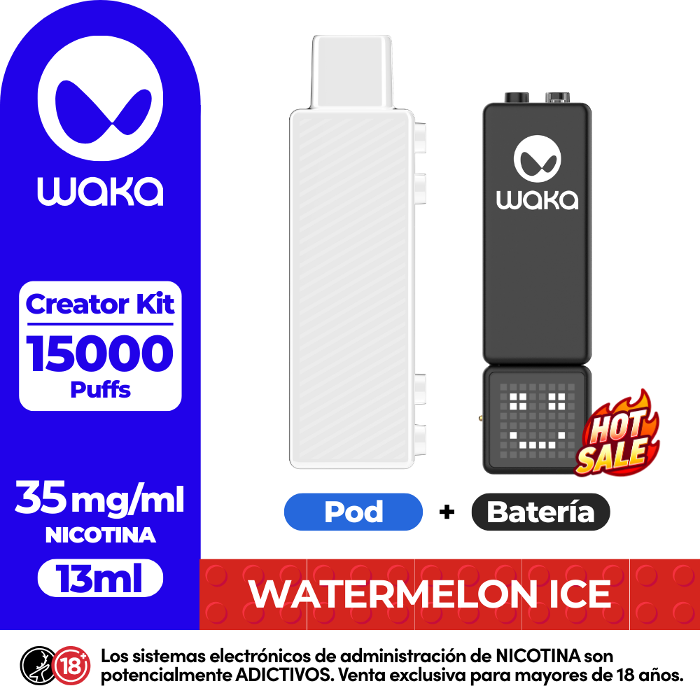 Vaper Waka Creator Kit Watermelon Ice 15000 Puff- 3.5%